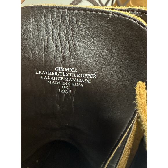 Charles David Gimmick Heeled Combat Boot Womens 10M Wheat Nubuck Leather Zip - Picture 11 of 11